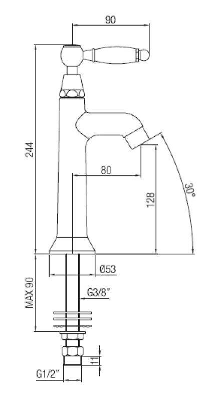 PB Classic Kaltwasserarmatur mit weißem Griff, Chrom 1208853732