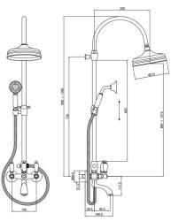 PB Classic Bad/Dusch-Set Aufputz mit Regendusche Chrom 1208854812