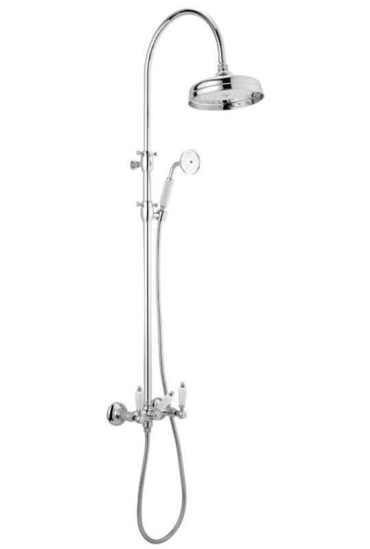 PB Classic Duschgarnitur Aufputz mit Regendusche Teleskop-Duschsäule Edelstahl 1208854892