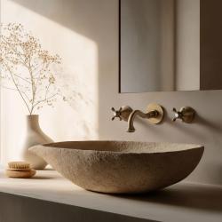 PB klassische Einbau-Wandarmatur mit Sterngriffen, 16 cm Auslauf, Bronze, 1208855052