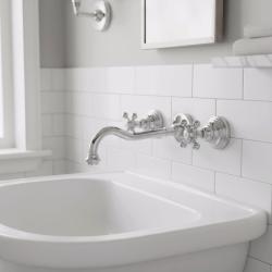 PB klassische Einbau-Wandarmatur mit Sterngriffen 25 cm Auslauf Chrom 1208855112