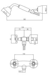 PB Klassische Duscharmatur-Set mit Sternengriffen inklusive Handbrause Chrom 1208855272