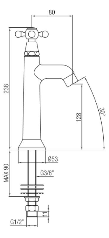 PB Classic Kaltwasserarmatur mit Sterngriff Edelstahl 1208855552