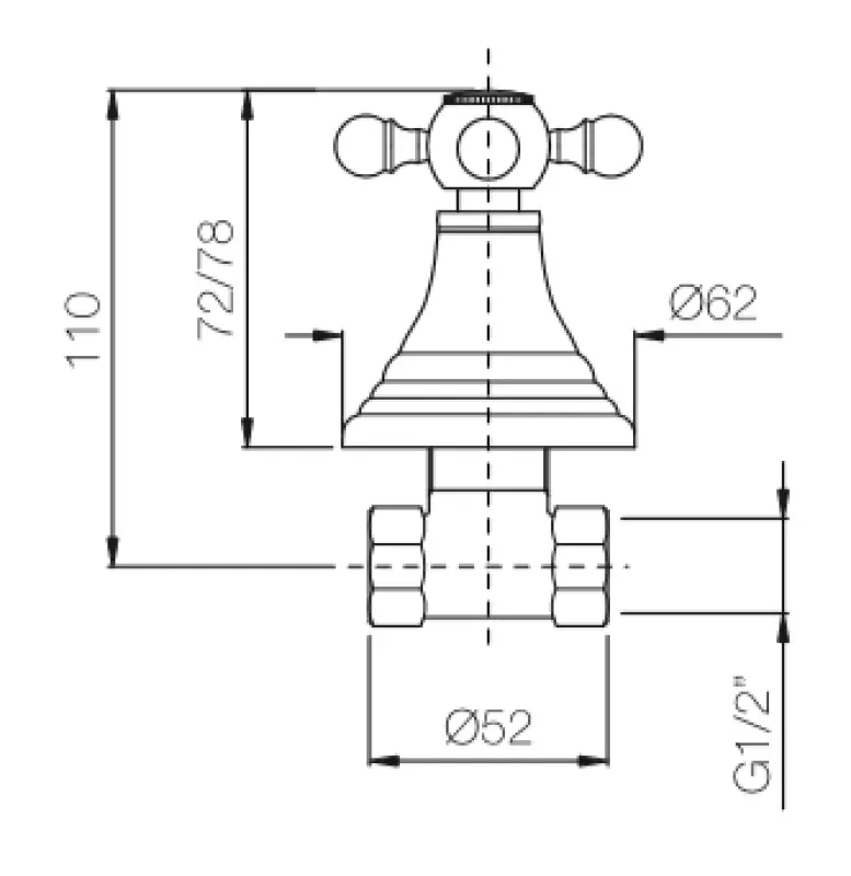 PB Classic Unterputz-Absperrhahn mit Sterngriff Bronze 1208855572