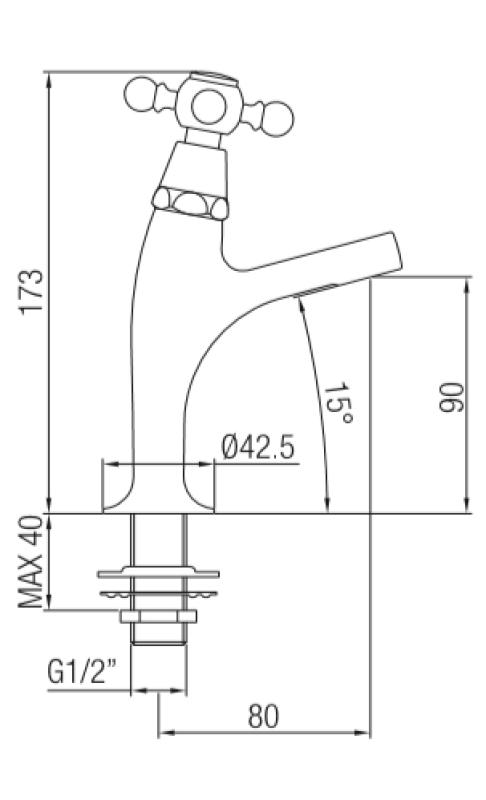 PB Classic Kaltwasserarmatur mit Sterngriff, kleines Modell, Bronze 1208855692