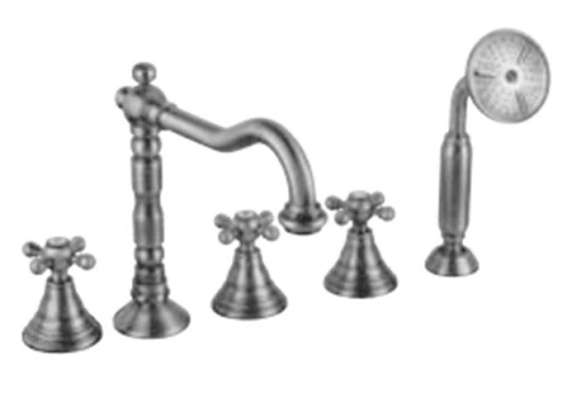 PB klassischer 5-Loch-Wannenrandhahn mit Sternknöpfen Chrom 1208855772