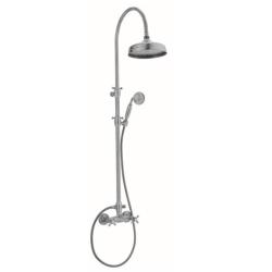 PB Classic Duschset Aufputz mit Regendusche Teleskop-Duschsäule Sterngriffe Bronze 1208855902