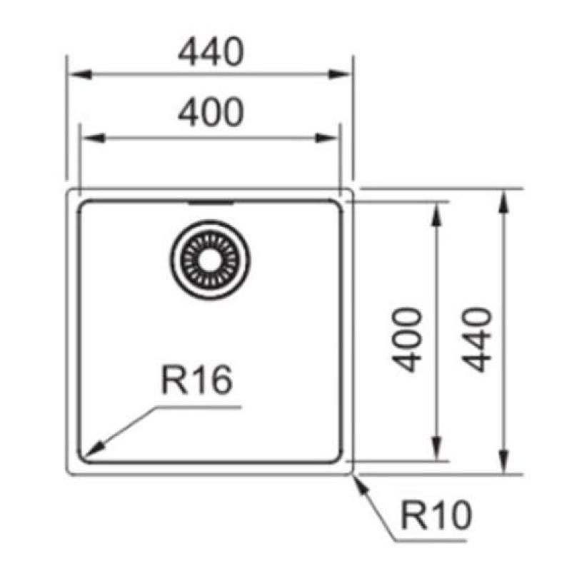 Franke Maris MRX 110.40 Edelstahl Küchenspüle Unterbau 40x40 122.0541.466