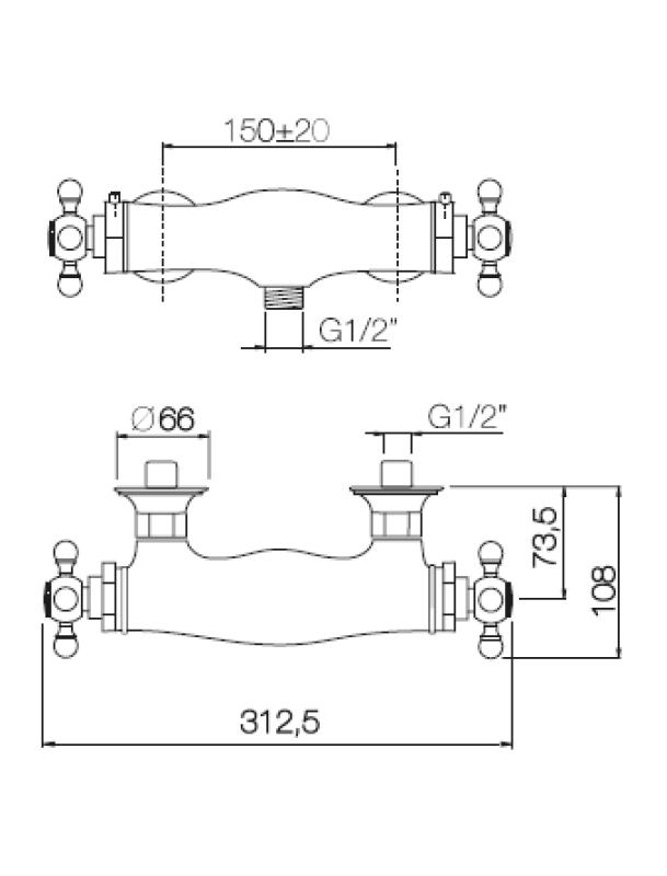PB Classic Duschthermostat Edelstahl 1208898992