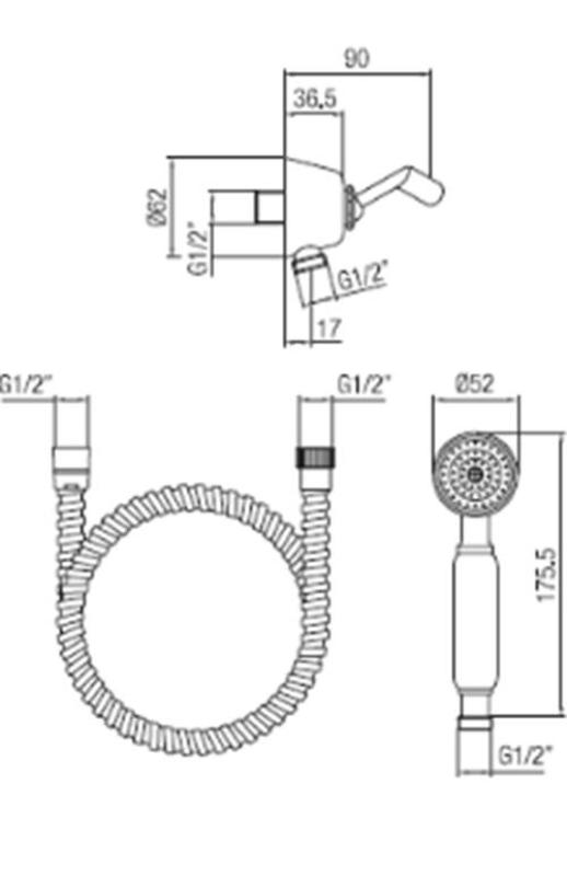 PB Classic Handbrausegarnitur mit Aufhängehaken chrom 1208899052