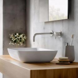 Waterevolution Flow Einbau-Waschtischarmatur komplett aus Edelstahl T116BIEV2 mit Auslauf 25 cm