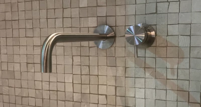 Waterevolution Flow Einbau-Waschtischarmatur komplett aus Edelstahl T116BIEV2 mit Auslauf 15 cm