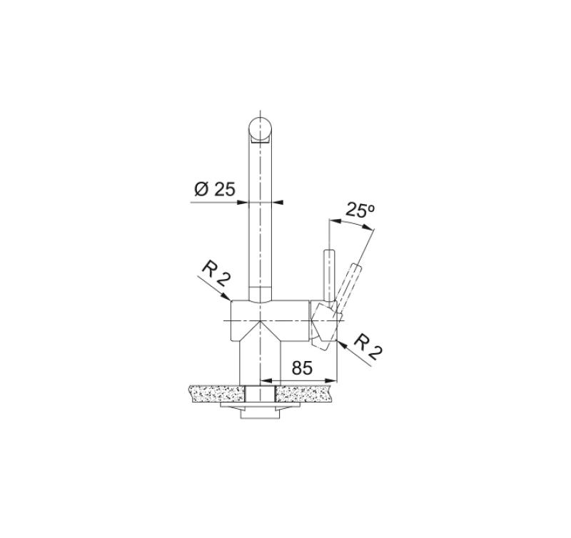 Franke Atlas Neo Küchenarmatur mit Schwenkauslauf, massiv Edelstahl 115.0521.435