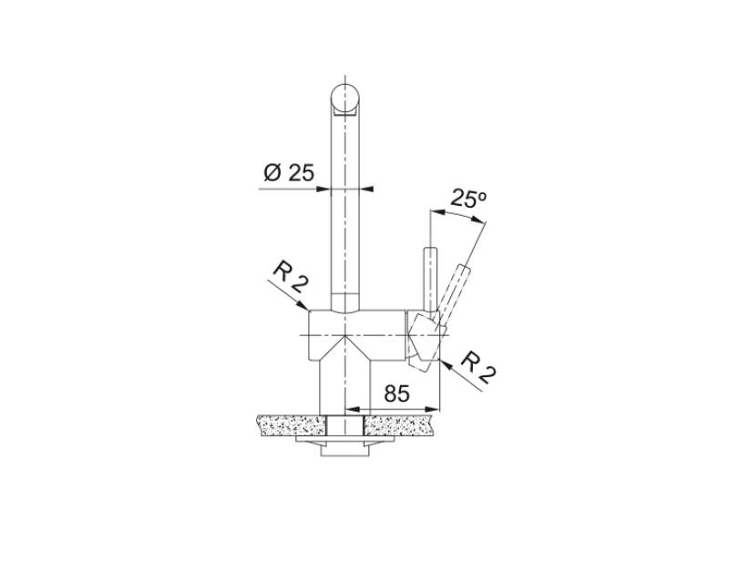 Franke Atlas Neo Küchenarmatur mit Schwenkauslauf, Schwarz matt gebürstet 115.0550.424