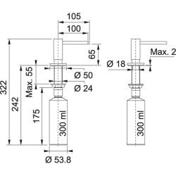 Franke Active Einbau-SSpülmittelspender, Weiß matt 119.0547.905