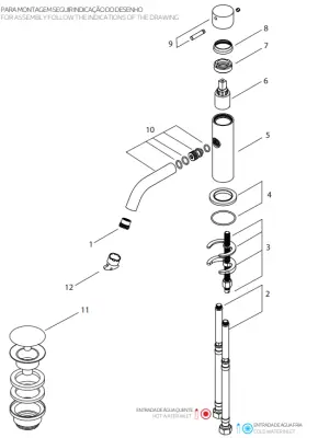 Waterevolution Flow niedrige Waschtischarmatur inkl. Click Plug, Messing gebürstet T110LE