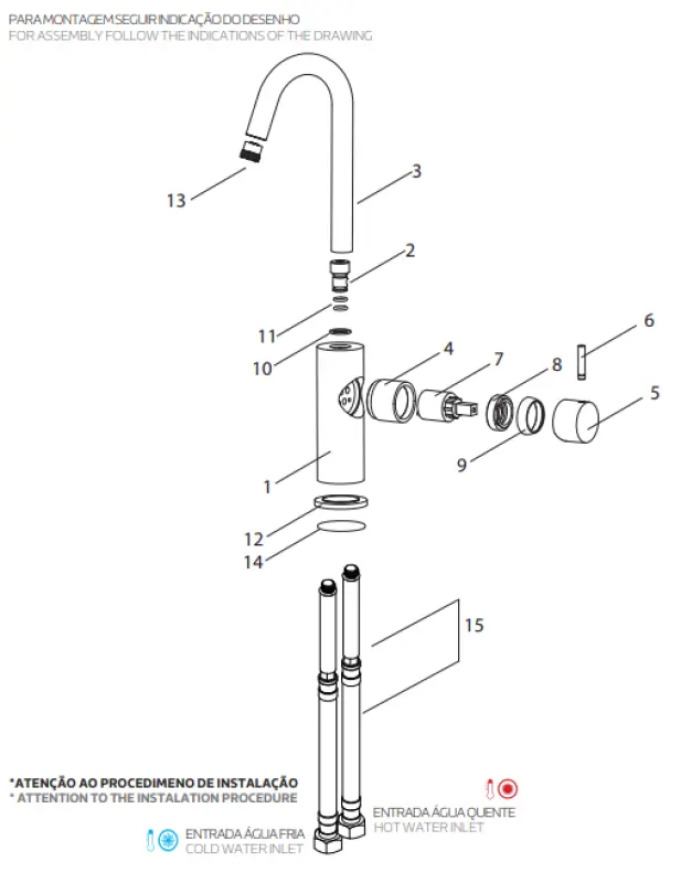 Waterevolution Flow Waschtischarmatur, hohes Modell, Edelstahl T1121FIE