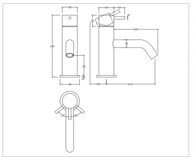 Waterevolution Flow Waschtischarmatur aus gebürstetem Messing T1101ALE