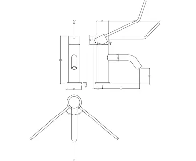 Waterevolution Flow Waschtischarmatur inkl. Click Plug, Messing gebürstet T111LE