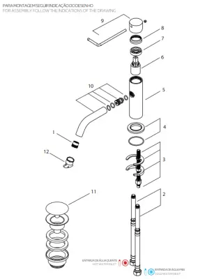 Waterevolution Flow Waschtischarmatur inkl. Click Plug, Messing gebürstet T111LE