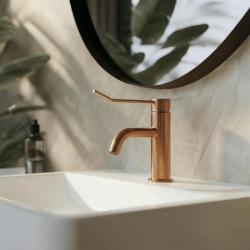 Waterevolution Flow Waschtischarmatur inkl. Klickverschluss, PVD gebürstetes Kupfer T111CPE