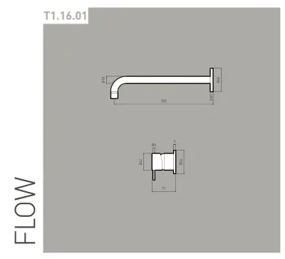 Waterevolution Flow Einbau-Waschtischarmatur PVD Gun Metal mit Auslauf 25 cm T116BME-25