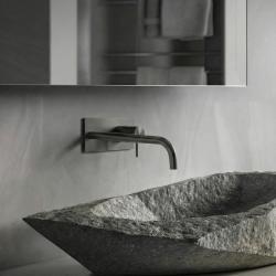 Waterevolution Flow Unterputz-Waschtischarmatur mit Abdeckplatte, PVD Gun Meta,l Auslauf 25cm T1161GME-25