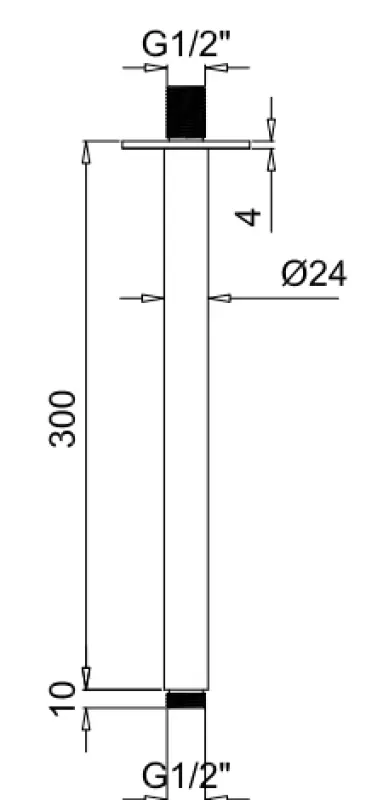 SB Rubinetterie Universale Decken-Duscharm rund 30cm Farbe Chrom 1208946683