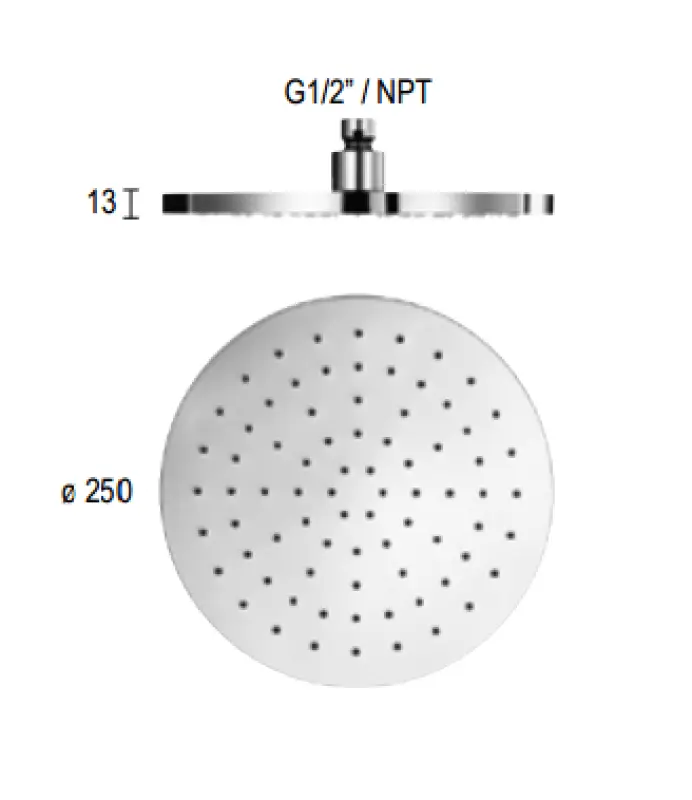 SB Rubinetterie Regendusche Eco Air wassersparende Kopfbrause 25 cm Metall Weiß matt 1208946741