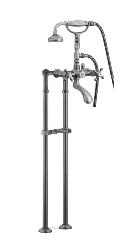 PB freistehende Badewannenarmatur, nostalgisch, Sterngriffe, Bronze 6000