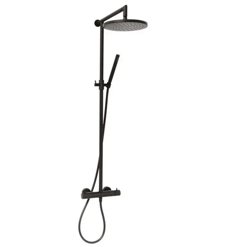 DEMM Shower Duschkombination Thermostat mit Regendusche matt schwarz 1208946968