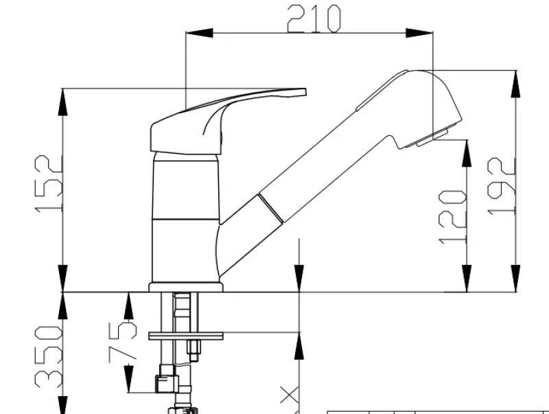 DEMM Küchenarmatur mit ausziehbarem Auslauf mit Spülbrausefunktion, Chrom 1208947359