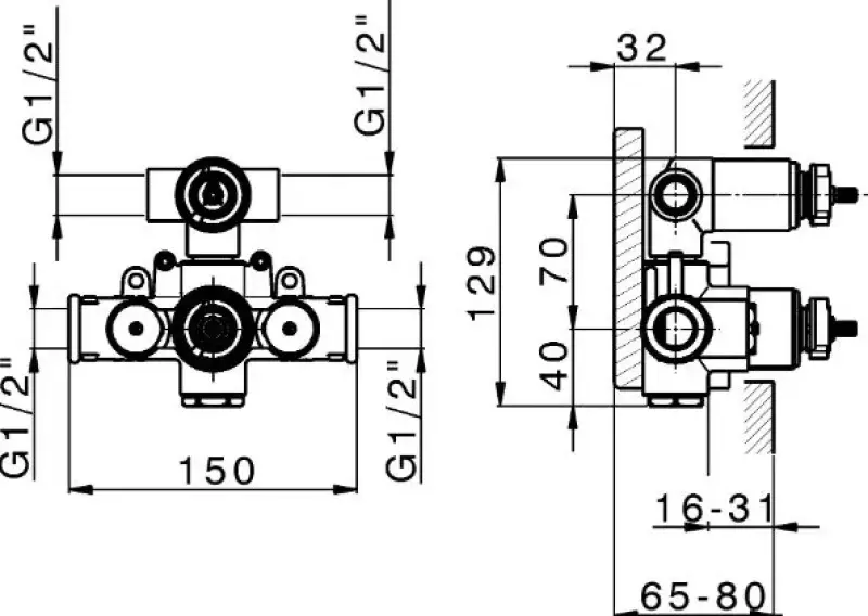 Cisal Arcana Royal Unterputz-Thermostat mit Stopp-Umsteller Chrom inkl. Unterputzteil 1208952378