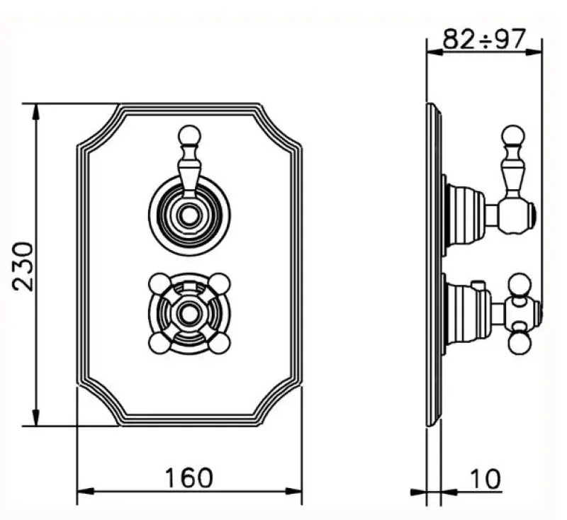 Cisal Arcana Royal Unterputz-Thermostat mit Stopp-Umsteller Chrom inkl. Unterputzteil 1208952378