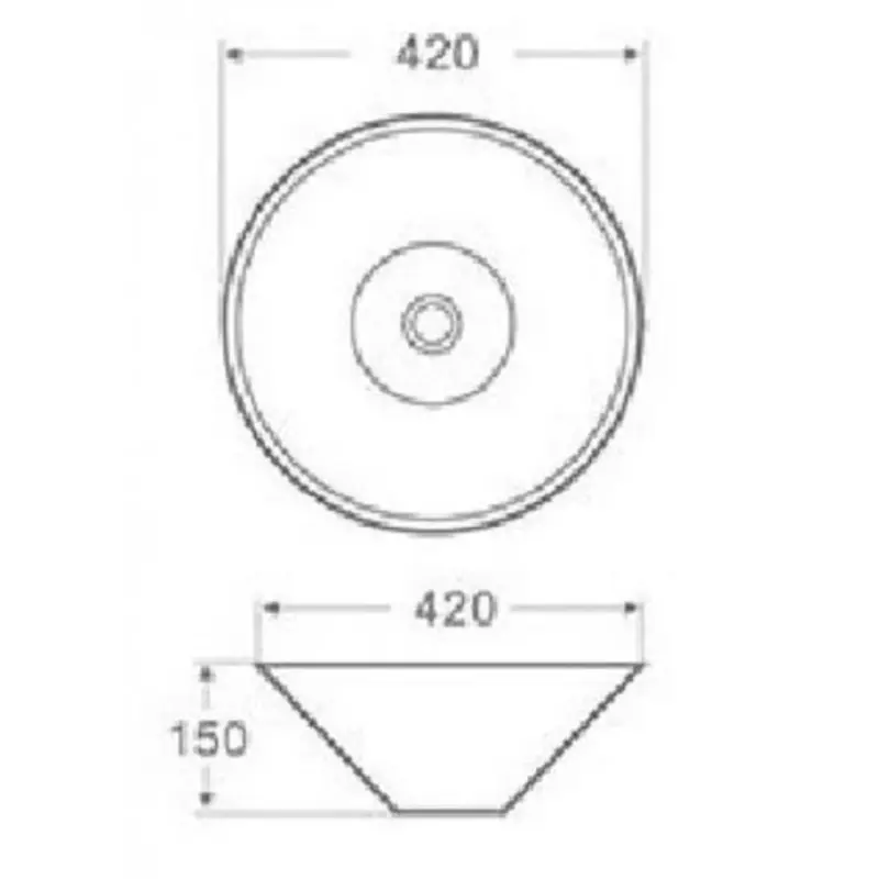 OUTLET Blusani Cera Rundes Waschbecken 42x42x15 cm, weiß BS204405