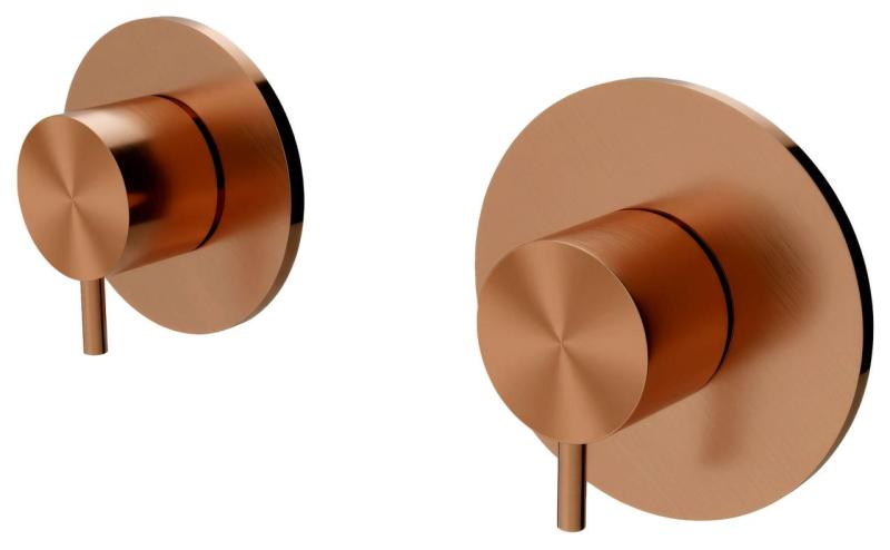 Waterevolution Flow Einbau-Duschthermostat mit 1 Umstellventil aus Kupfer