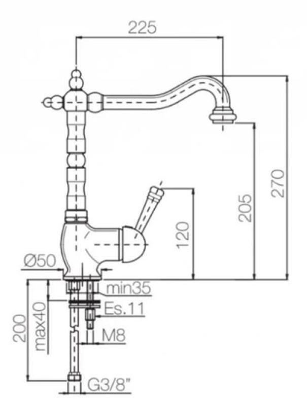 PB nostalgische Einhebel-Küchenarmatur mit weißem Griff, Edelstahl 1208952878