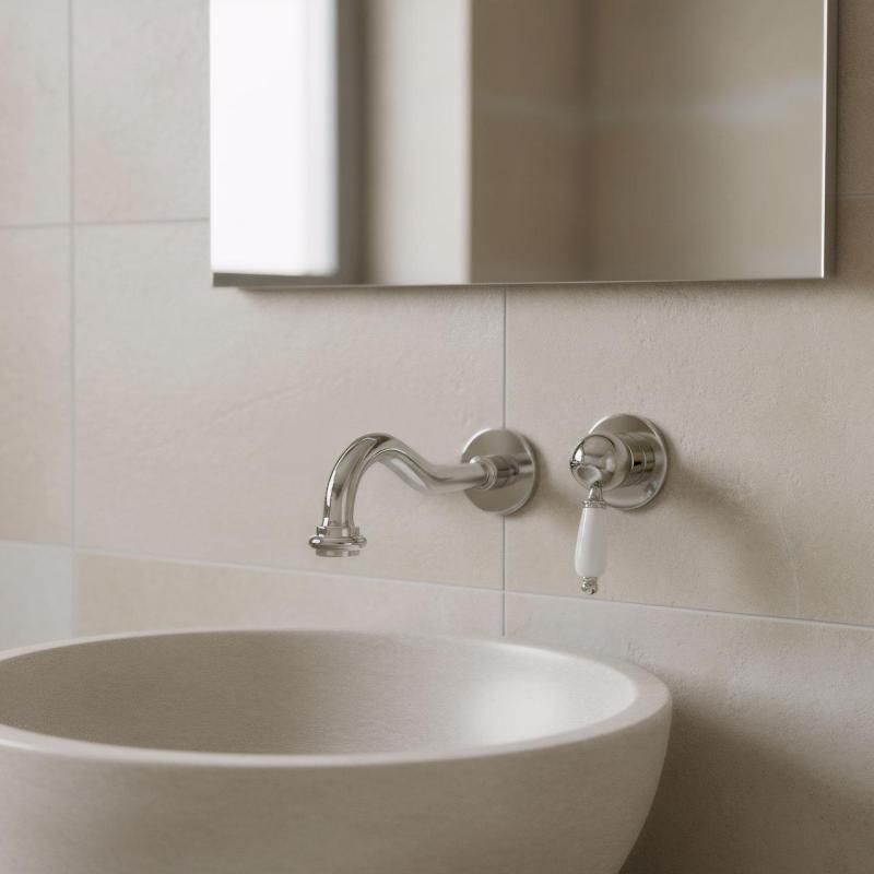 PB Nostalgie Unterputz-Waschtischarmatur Vintage, Auslauf 21cm, Chrom