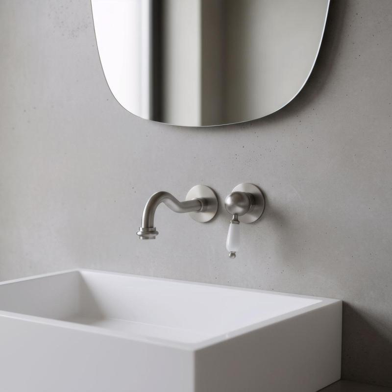 PB Nostalgie Unterputz-Waschtischarmatur Vintage, Auslauf 21cm, Edelstahl