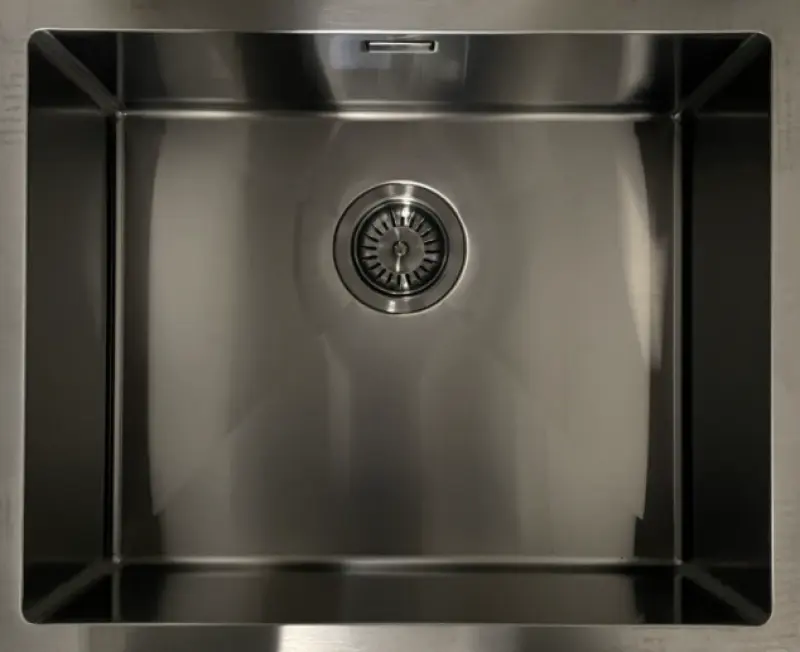 Ausmann Mosel Edelstahlspüle anthrazitfarben PVD Gun Metal 40x40 Unterbau flach und Aufsatz 067106