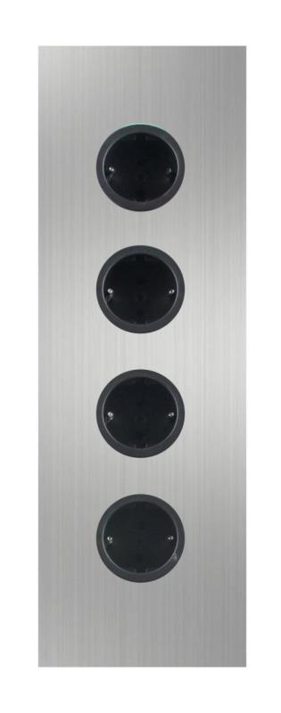 Indux Corner Energiesäule mit 4 Steckdosen, geerdet, Edelstahl 1208953218