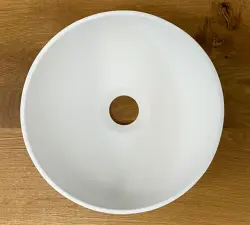 Solid S kleines Waschbecken aus Mineralwerkstoff, rund, 25 x 25 x 11 cm, mattweiß, 1208953272