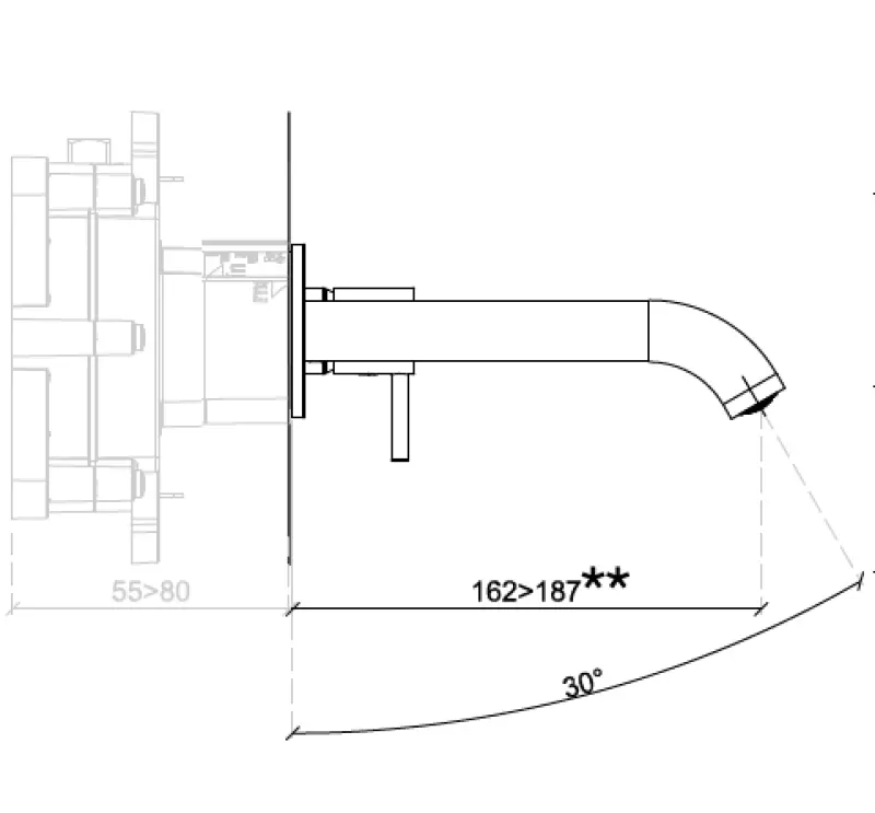 SB Round Unterputz-Waschtischarmatur, gebürstetes Kupfer PVD 162mm