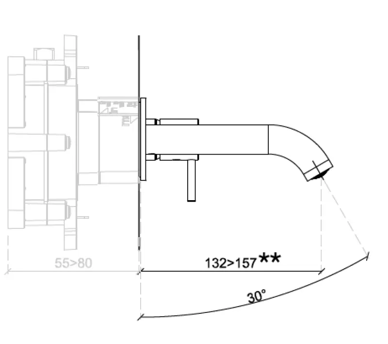 SB Round 316 Unterputz-Waschtischarmatur, Edelstahl 132mm