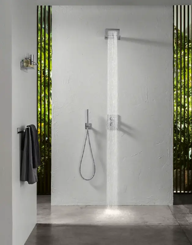 SB 316 Square Handbrausegarnitur mit Schlauch und Aufhängehaken aus Edelstahl