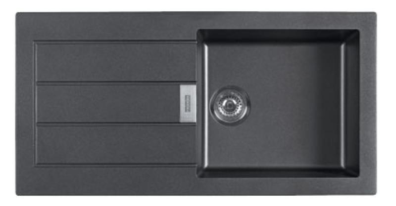 Franke Sirius 2 S2D 611 Kunststoffspüle mit Abtropffläche schwarz Aufbau 100x50 143.0634.480