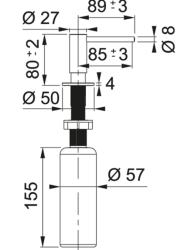 Franke Atlas Einbau-Seifenspender, PVD Gun Metal 112.0717.103