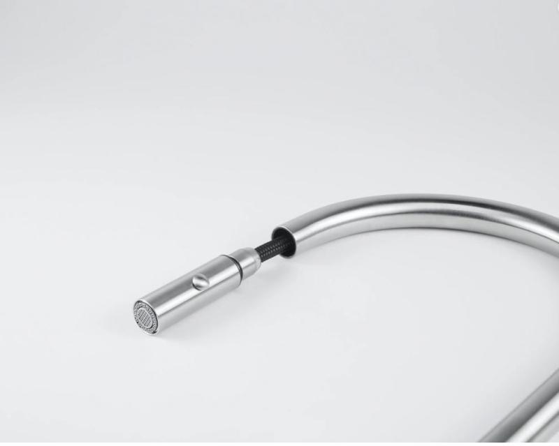 Franke Küchenarmatur Eos Neo mit ausziehbarem Brausekopf, komplett Edelstahl 115.0590.045