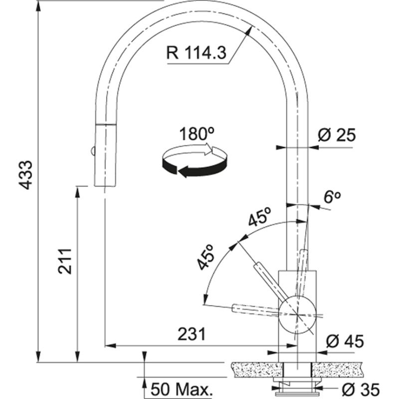 Franke Kupfer Küchenarmatur Eos Neo mit ausziehbarem Brausekopf, PVD Kupfer 115.0628.254
