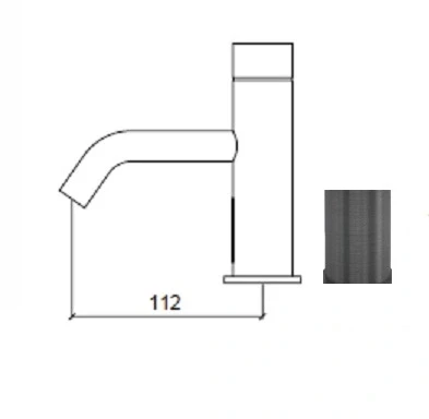 Waterevolution Flow elektronischer Waschtischmischer Infrarot 230 Volt PVD Gun Metal T110EEGME